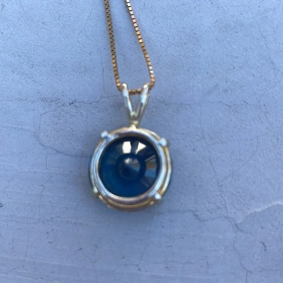 14k Gold & London Blue Topaz Necklace